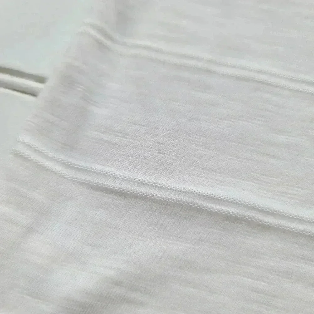 Gap Kids Cotton Poly Blend Pocket T-Shirt Off-White Ivory Striped Sz M 8